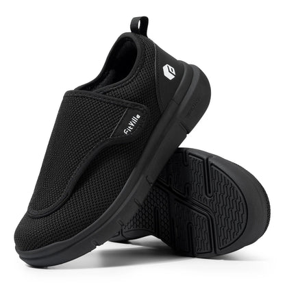 Extra brede herenschoenen van ademend mesh met flap en klittenband - beeld 3