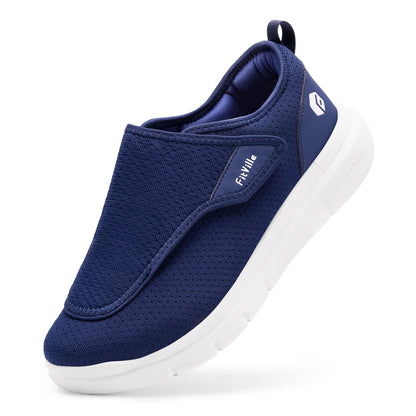 Extra brede herenschoenen van ademend mesh met flap en klittenband - beeld 8