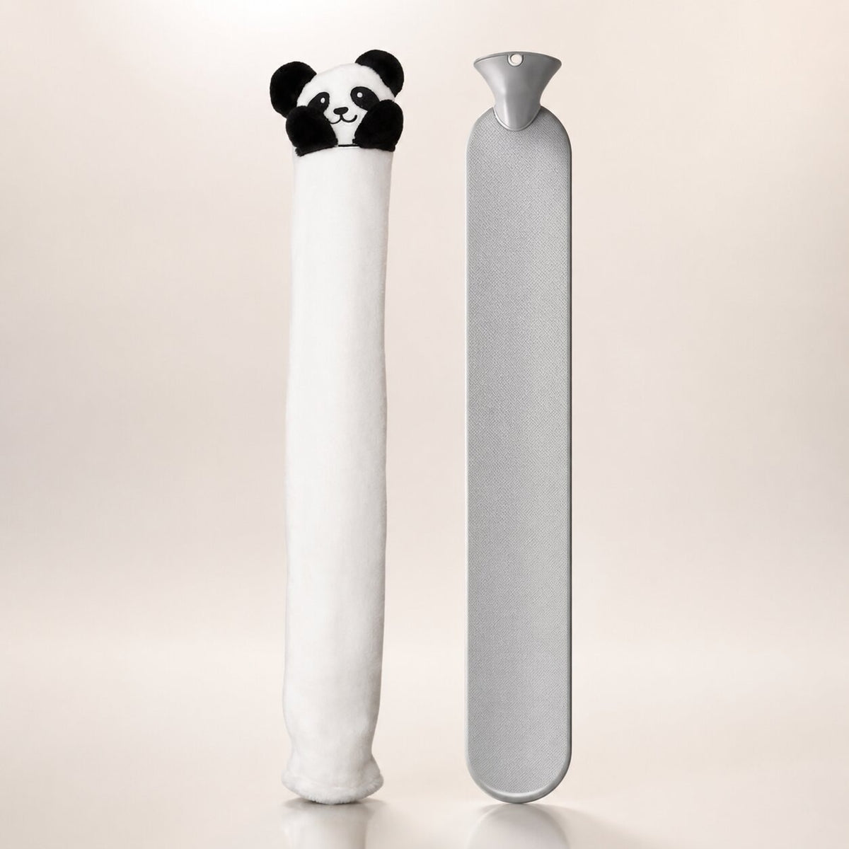 Extra lange warmwaterkruik van 75 cm met pluchen pandahoes