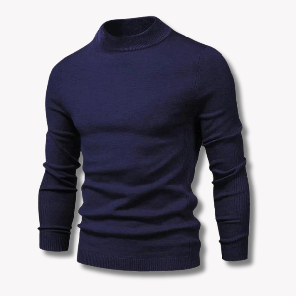 Herentrui met opstaande hals in Marineblauw