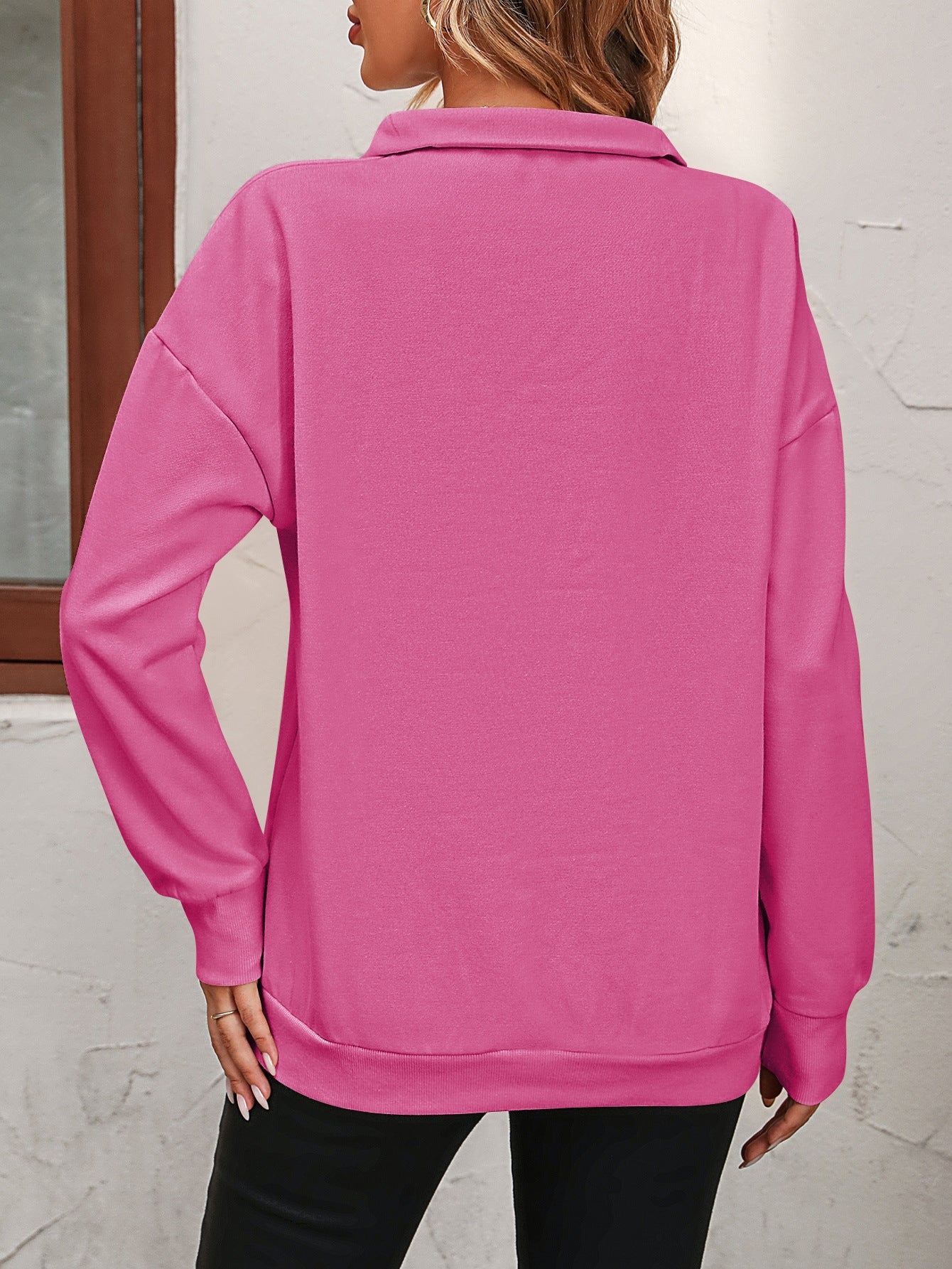 Sweater dames met halve rits - detailfoto