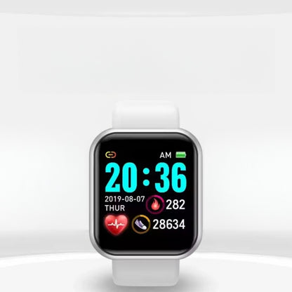 Fitness smartwatch met kleurenscherm en witte band