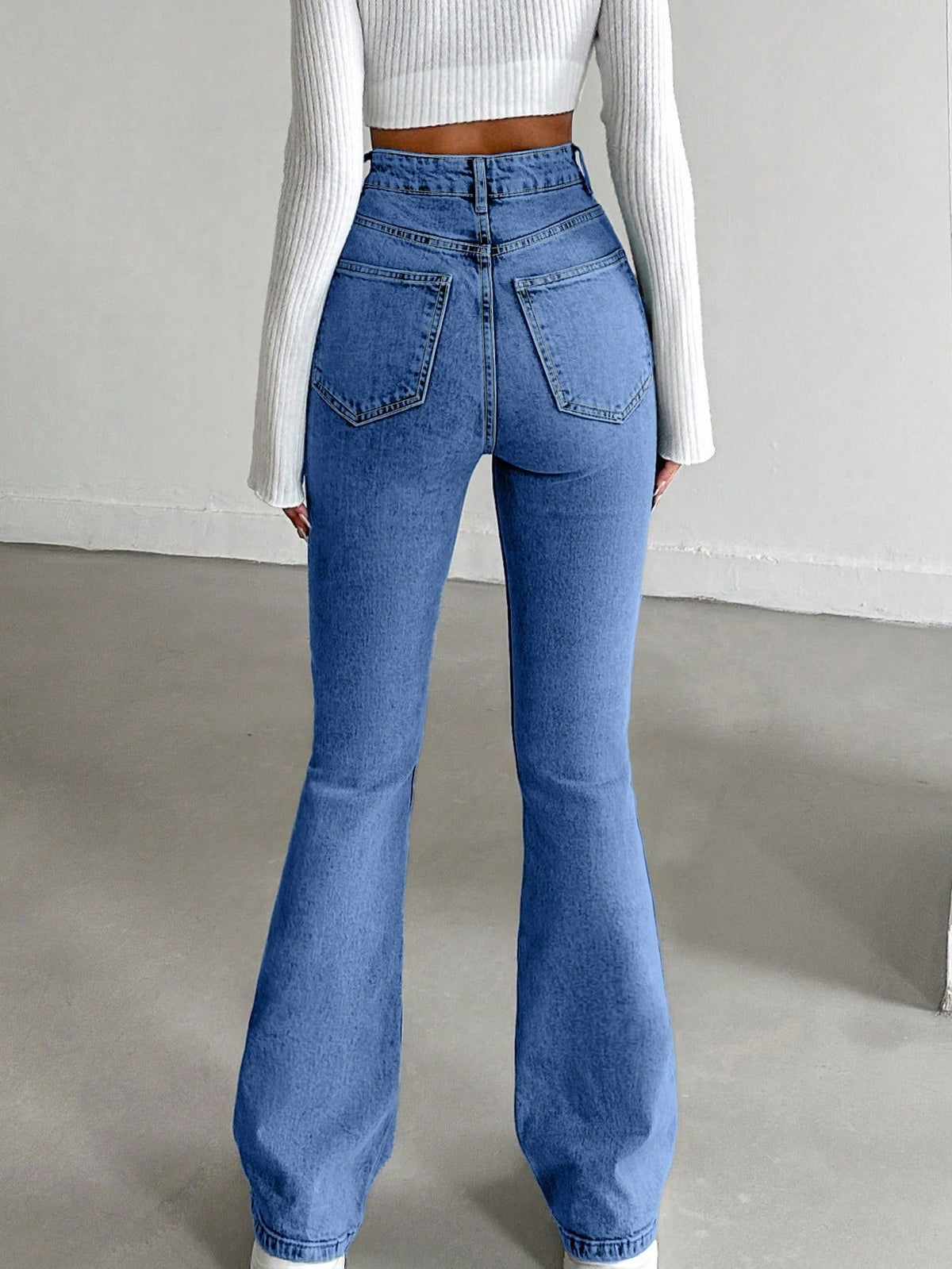 Flared jeans voor lange vrouwen met hoge taille en uitlopende pijp - beeld 7
