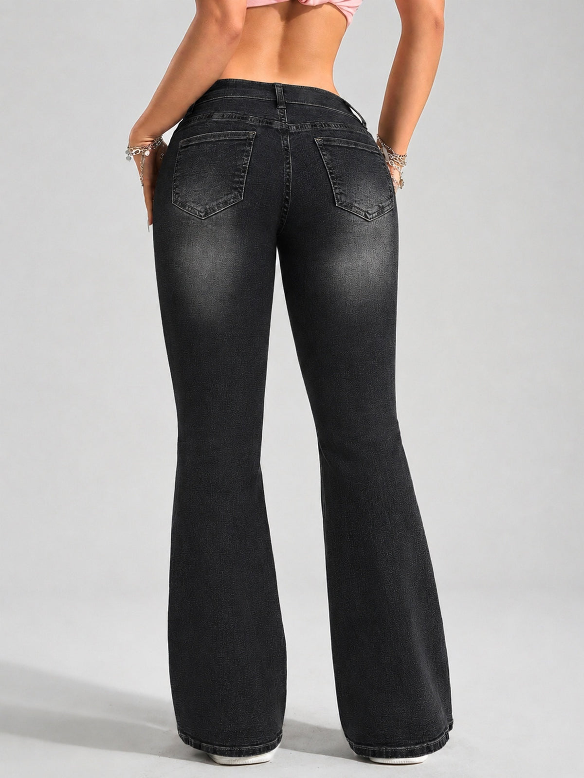 Flared jeans voor dames in petite lengte met lage taille en uitlopende pijp - beeld 6