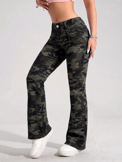 Flared jeans voor dames in petite lengte met lage taille en uitlopende pijp - beeld 8
