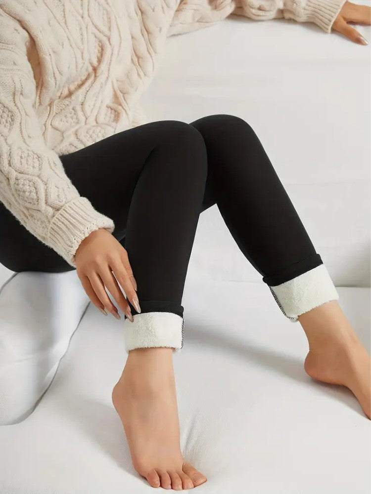 Fleece legging voor dames met teddyvoering en hoge tailleband - beeld 3