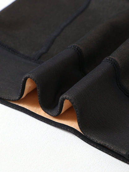 Fleece panty voor dames met hoge gebreide tailleband - beeld 5