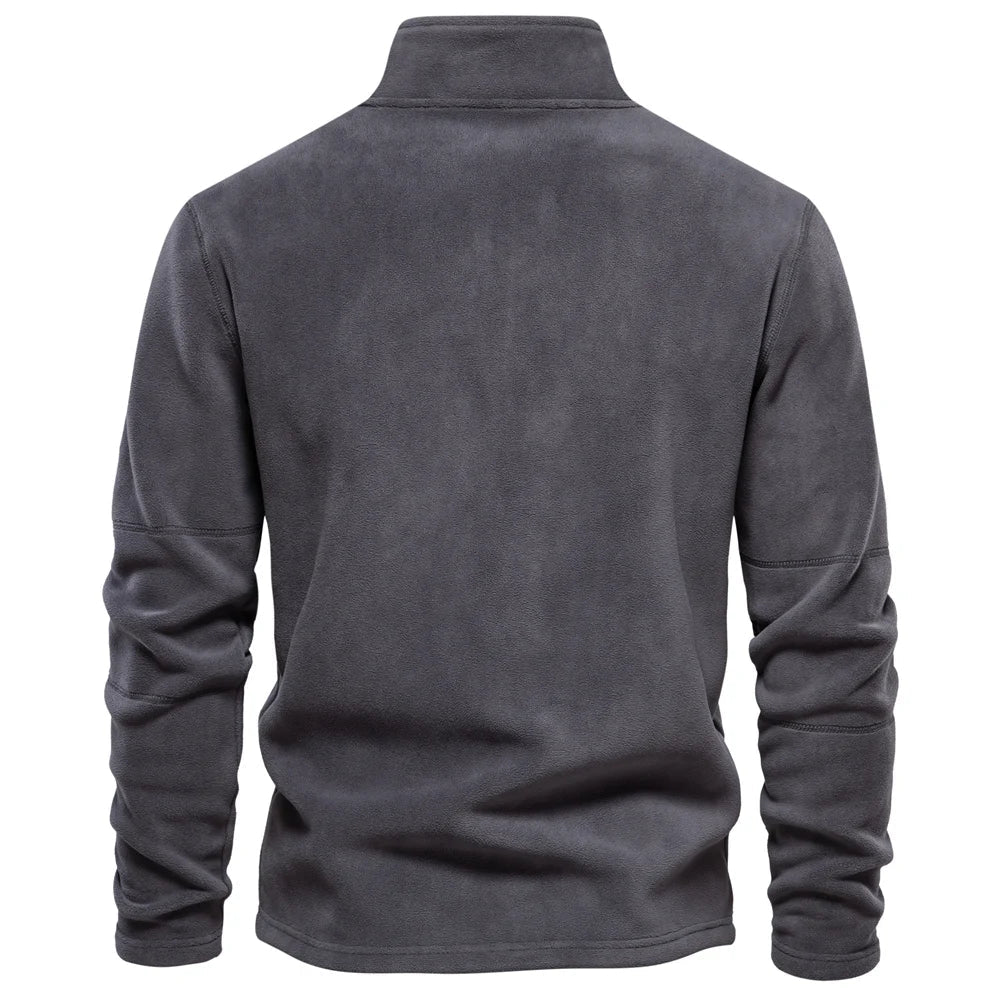 Fleece quarter-zip herentrui met opstaande kraag