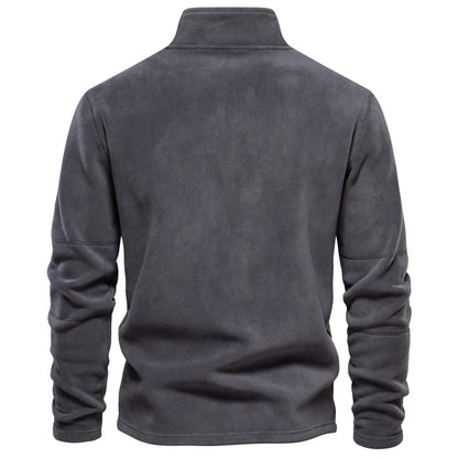 Fleece quarter-zip herentrui met opstaande kraag