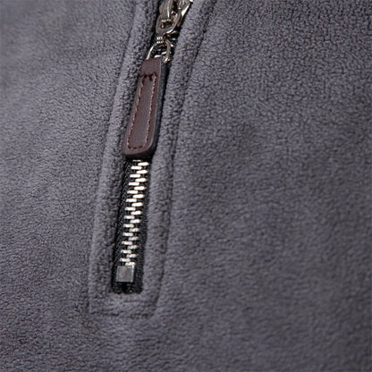 Fleece quarter-zip herentrui met opstaande kraag