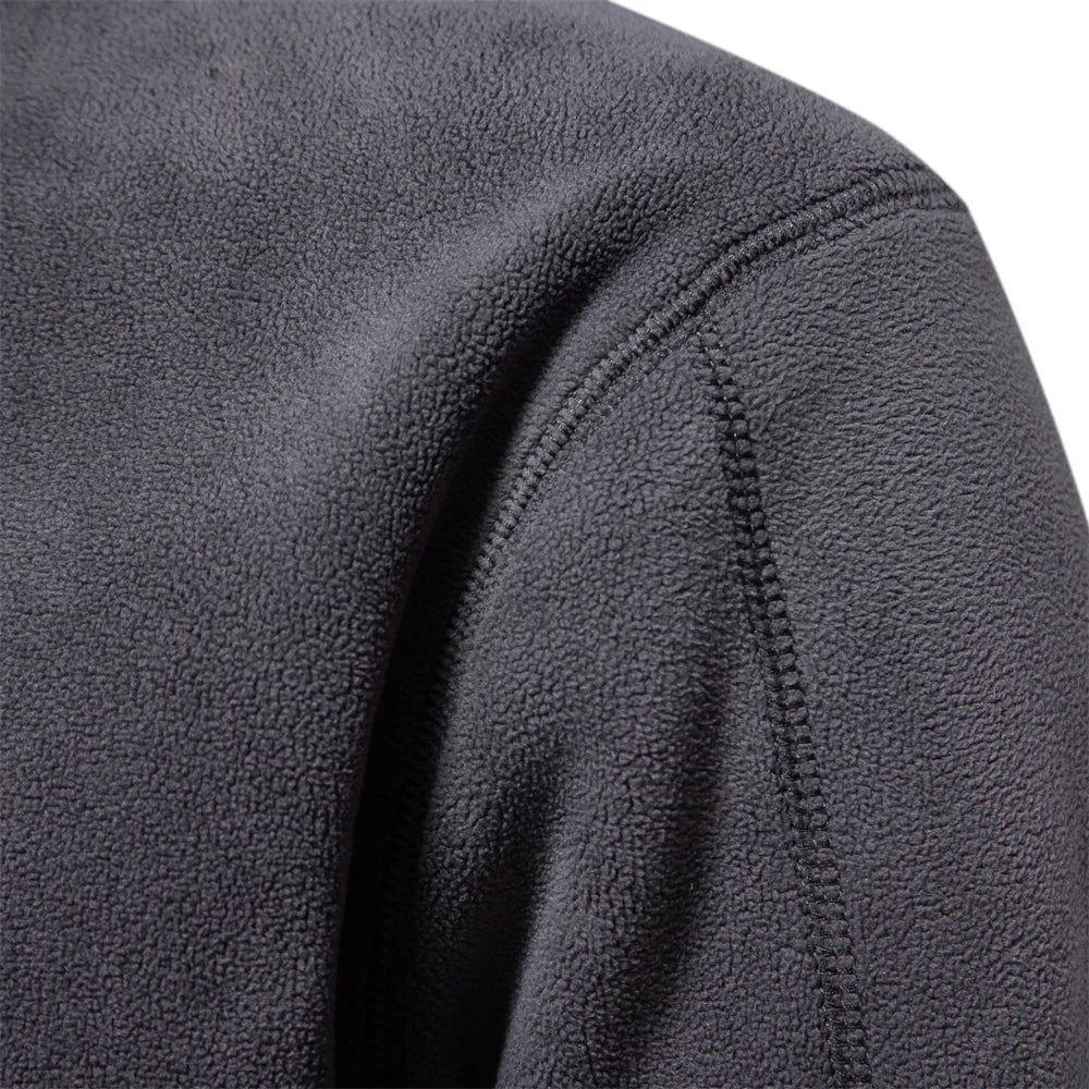 Fleece quarter-zip herentrui met opstaande kraag