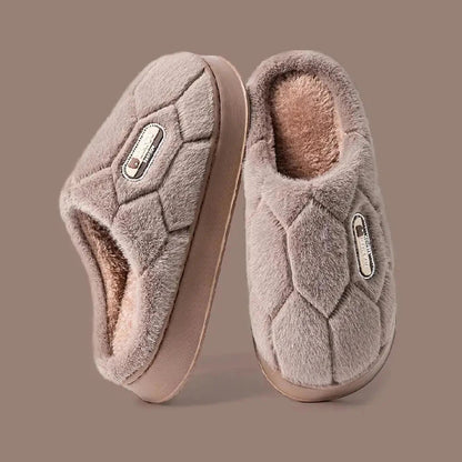 Fluffy pantoffels met doorgestikte honingraat in pluche, open hiel en EVA-zool - beeld 3