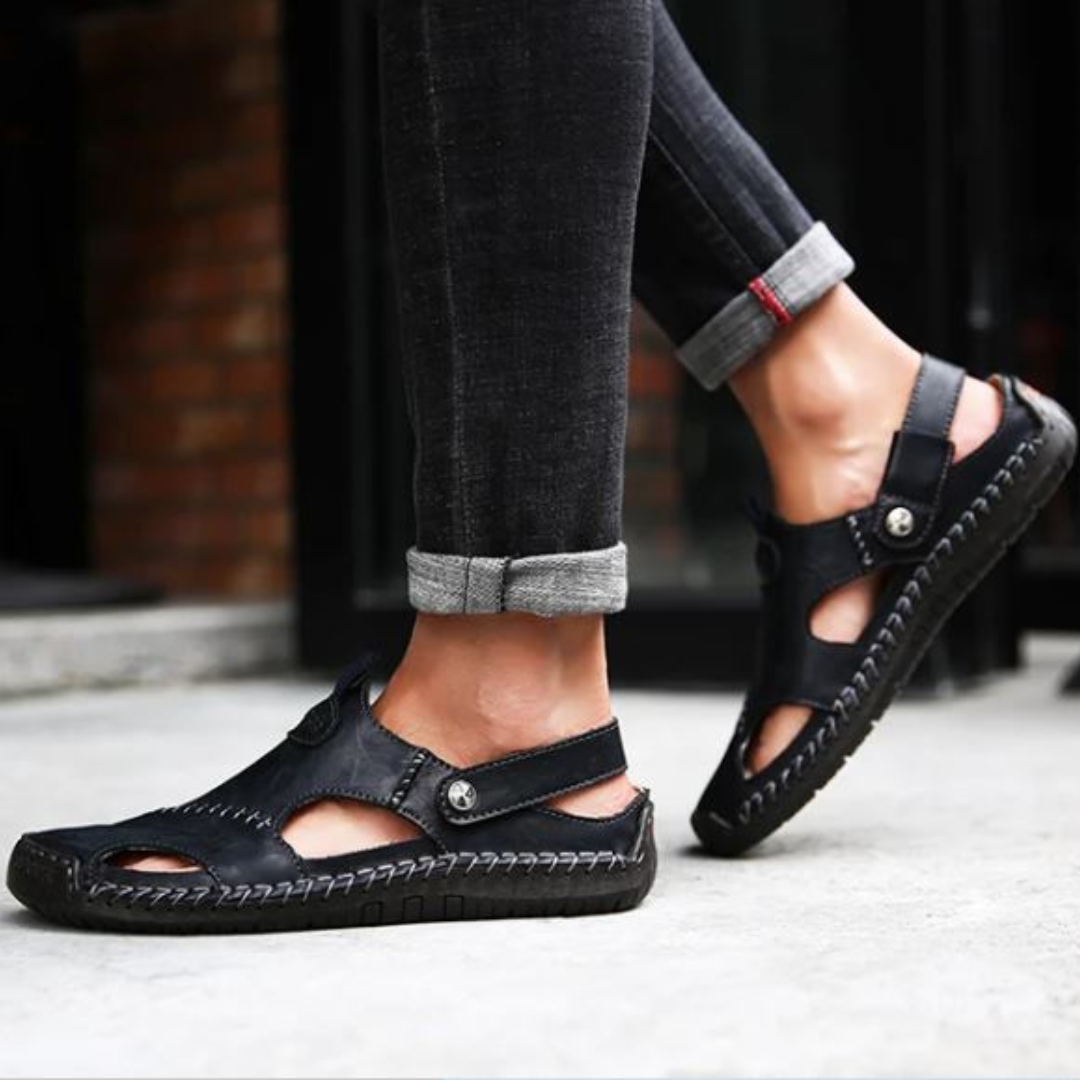 Leren sandalen heren met gesloten neus - productfoto