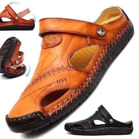 Leren sandalen heren met gesloten neus - productfoto