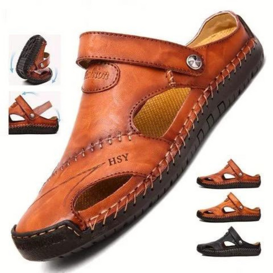 Leren sandalen heren met gesloten neus - productfoto