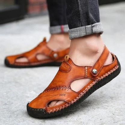 Leren sandalen heren met gesloten neus - productfoto