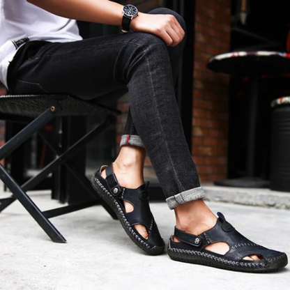 Leren sandalen heren met gesloten neus - productfoto