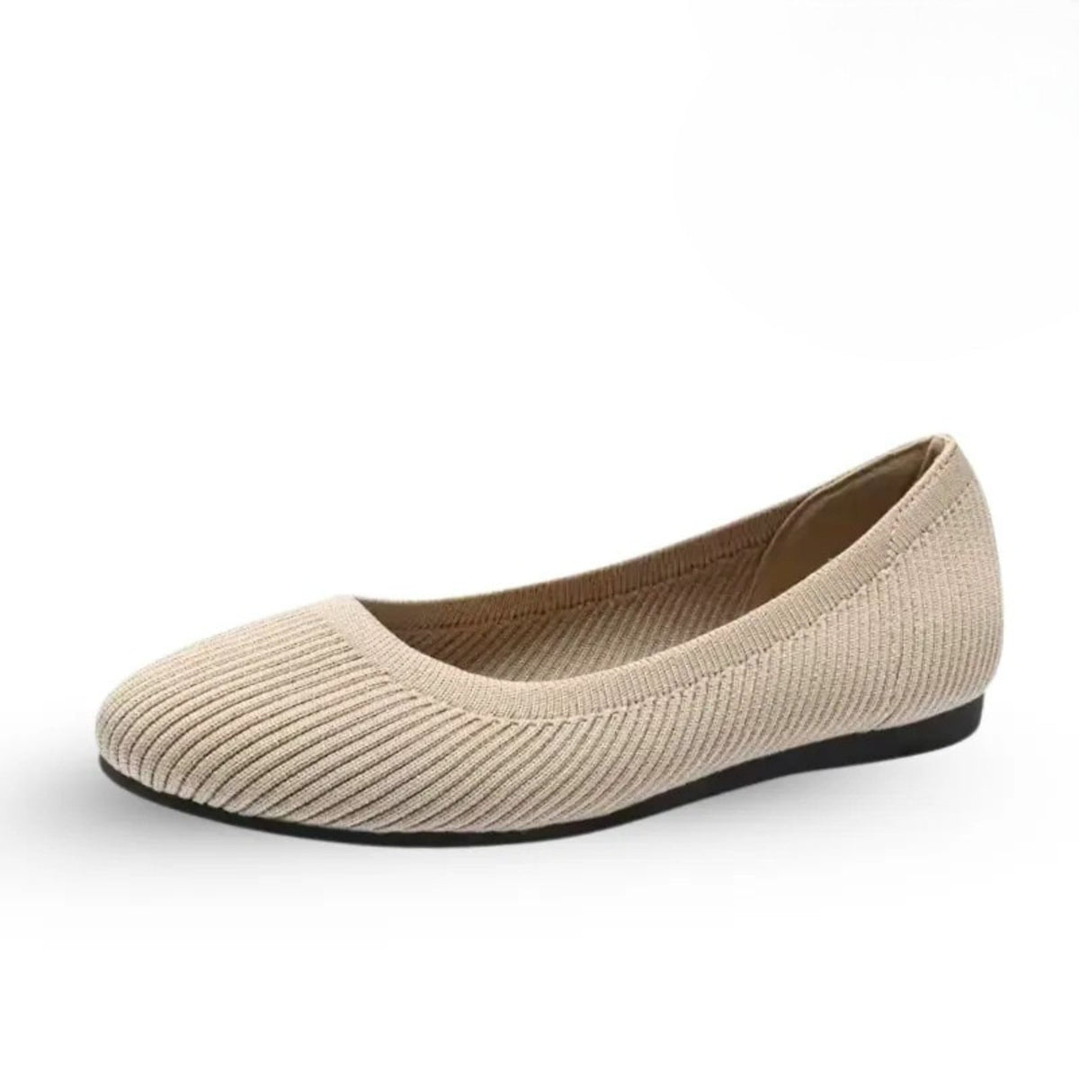 Gebreide ballerina's voor dames met ronde neus
