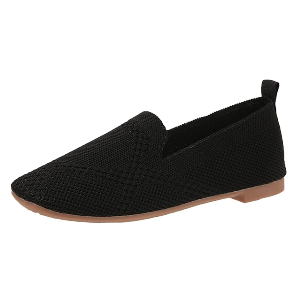 Gebreide damesloafers met vierkante neus