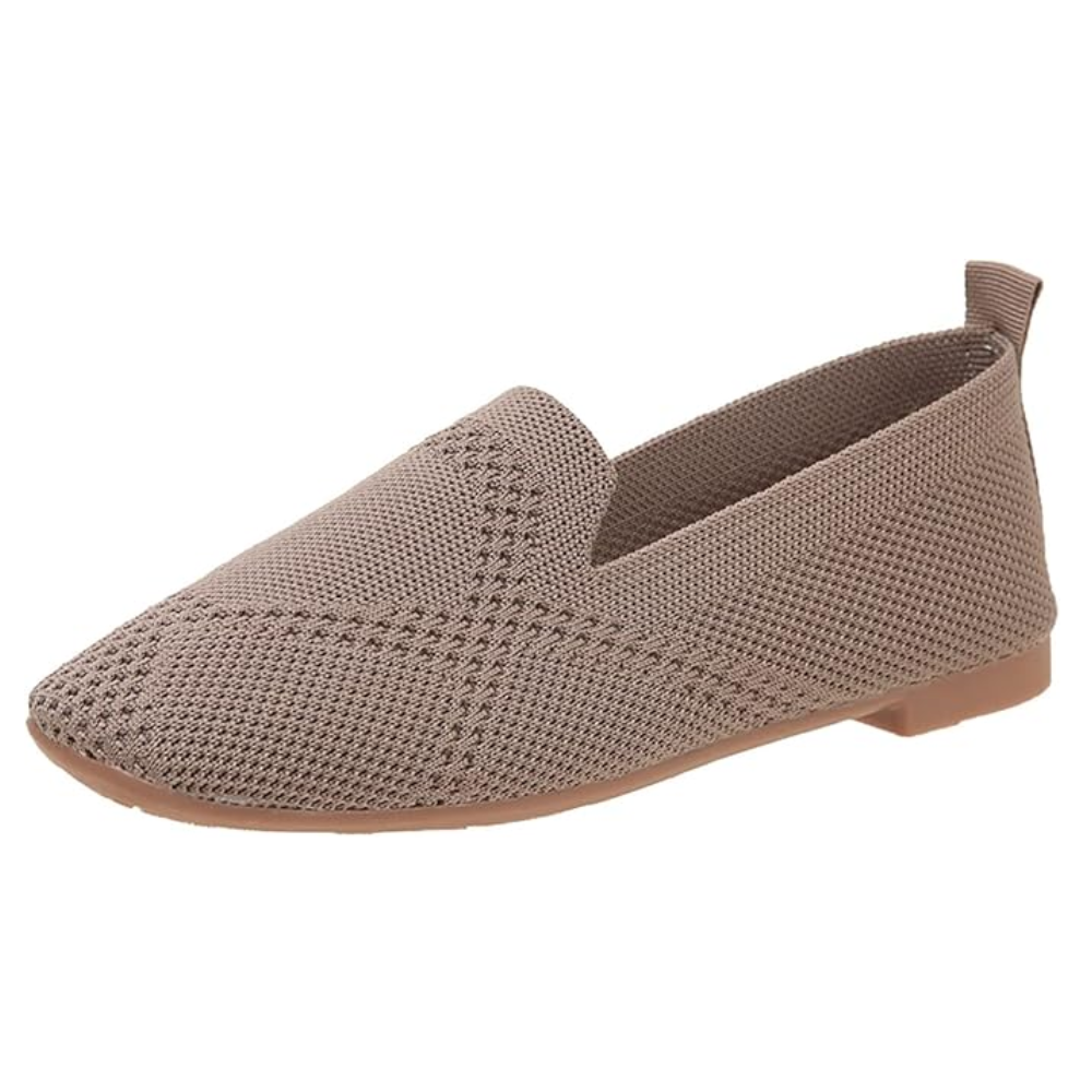 Gebreide damesloafers met vierkante neus