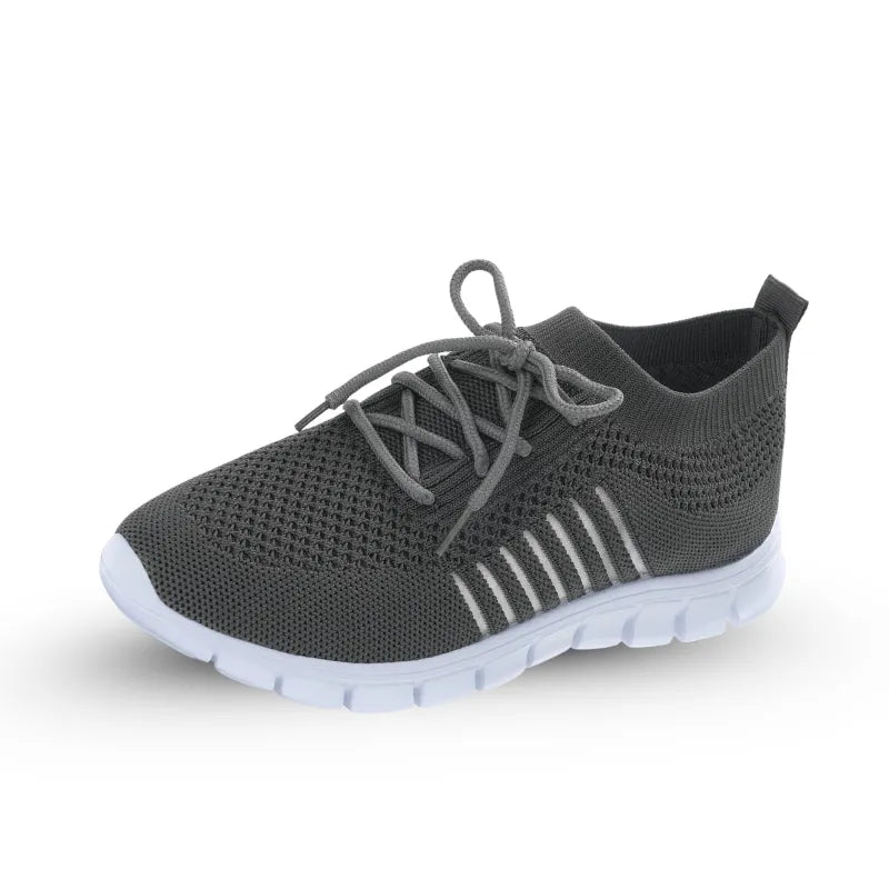 Ergonomische gebreide damessneakers met flexibele witte zool