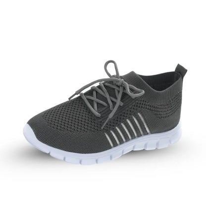 Ergonomische gebreide damessneakers met flexibele witte zool