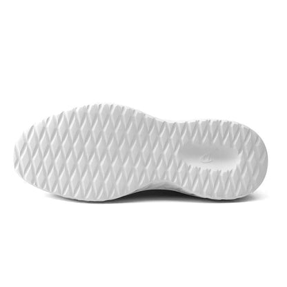 Gebreide herensneakers met brogue hielstuk in leerlook, elastische veters en witte zool met ruitreliëf - beeld 9