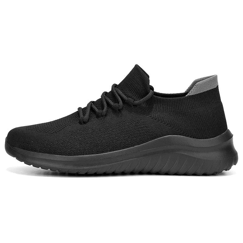 Gebreide herensneakers met sokmodel, veters en lichte dempende zool - beeld 10