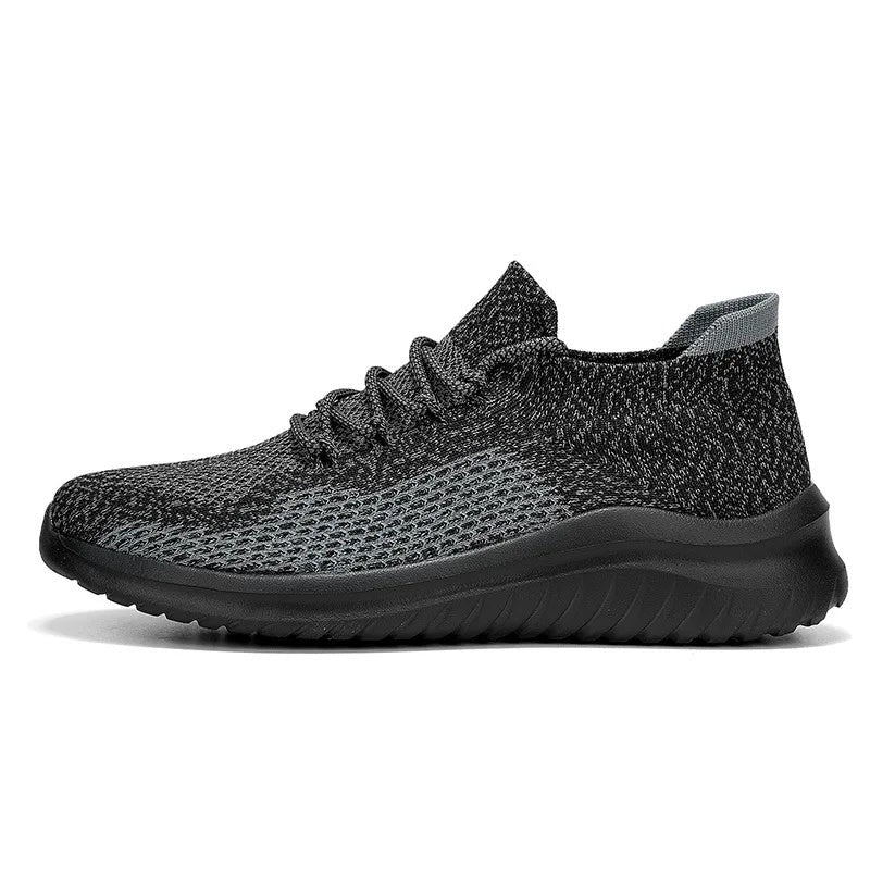 Gebreide herensneakers met sokmodel, veters en lichte dempende zool - beeld 6