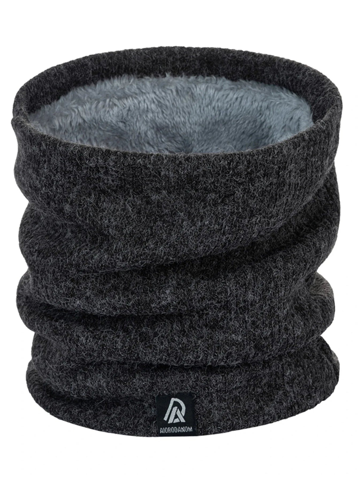 Gebreide nekwarmer met pluche voering en klein geweven labeltje