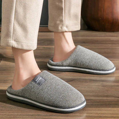 Pantoffels met gebreide bovenkant, fleece voering, open hiel en rubberen zool - grijsgroen