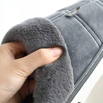 Geruite pantoffels voor heren met pluche kraag, open hiel en wit ruitstiksel - beeld 6