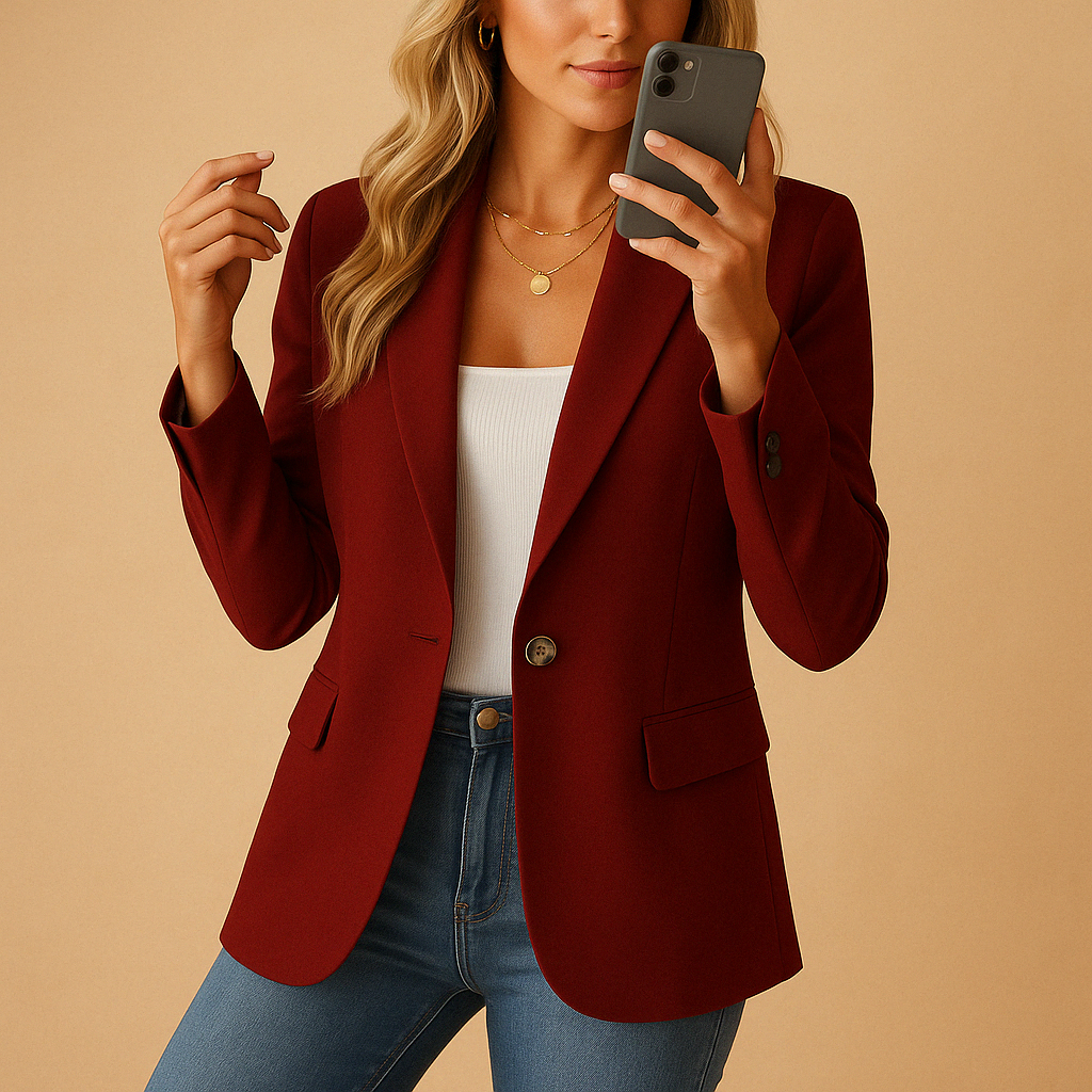 Dames Blazer Getailleerd – Klassieke Stretch Blazer voor Werk en Casual