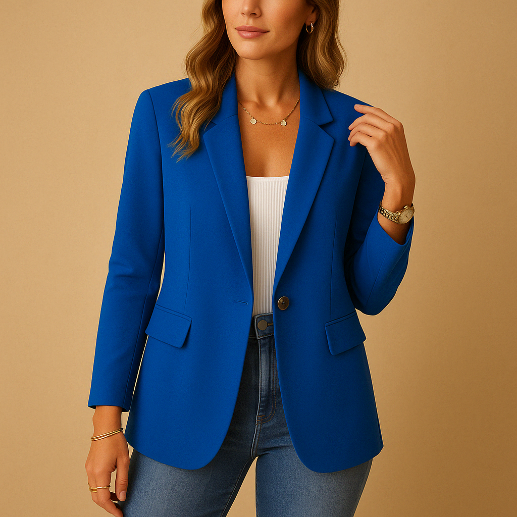 Dames Blazer Getailleerd – Klassieke Stretch Blazer voor Werk en Casual