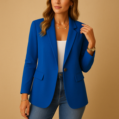 Dames Blazer Getailleerd – Klassieke Stretch Blazer voor Werk en Casual