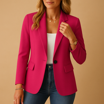 Dames Blazer Getailleerd – Klassieke Stretch Blazer voor Werk en Casual