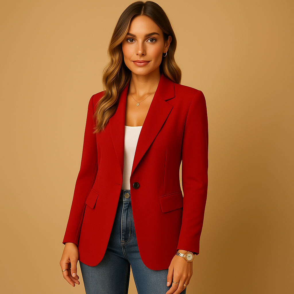 Dames Blazer Getailleerd – Klassieke Stretch Blazer voor Werk en Casual