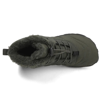Unisex barefoot winterschoenen met elastische veters en brede neus