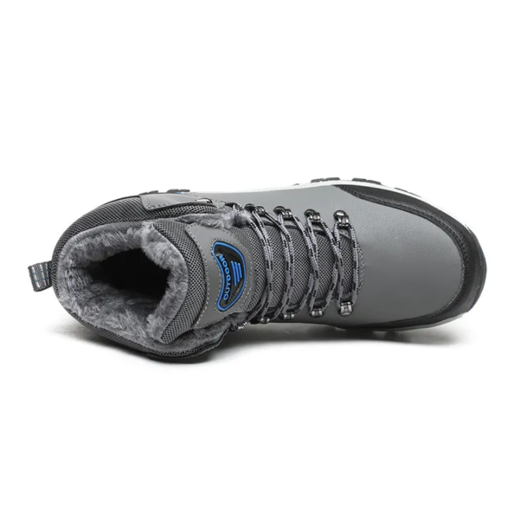 Gevoerde winterboots voor heren met veters en profielzool