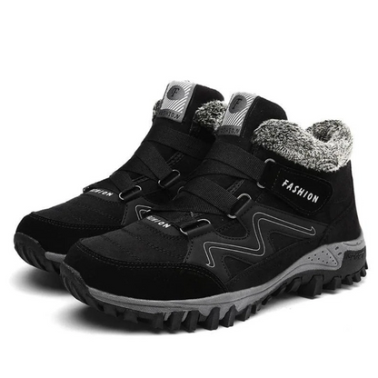 Gevoerde winterschoenen voor dames met klittenband en pluche kraag