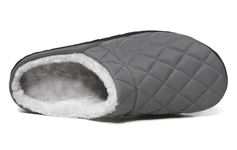 Gewatteerde pantoffels voor heren met ruitstiksel, pluche voering en open hiel - beeld 17