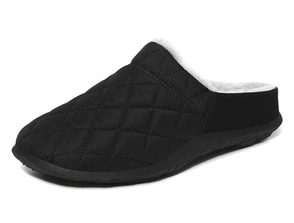 Gewatteerde pantoffels voor heren met ruitstiksel, pluche voering en open hiel - beeld 20