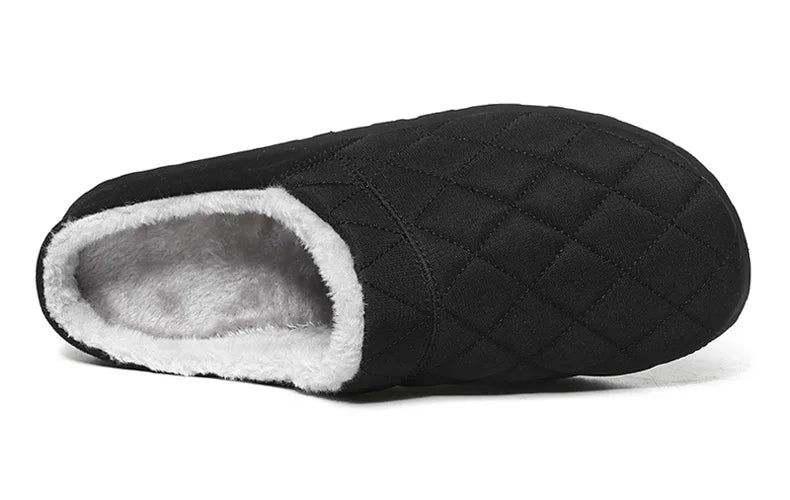 Gewatteerde pantoffels voor heren met ruitstiksel, pluche voering en open hiel - beeld 22