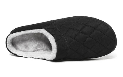 Gewatteerde pantoffels voor heren met ruitstiksel, pluche voering en open hiel - beeld 22