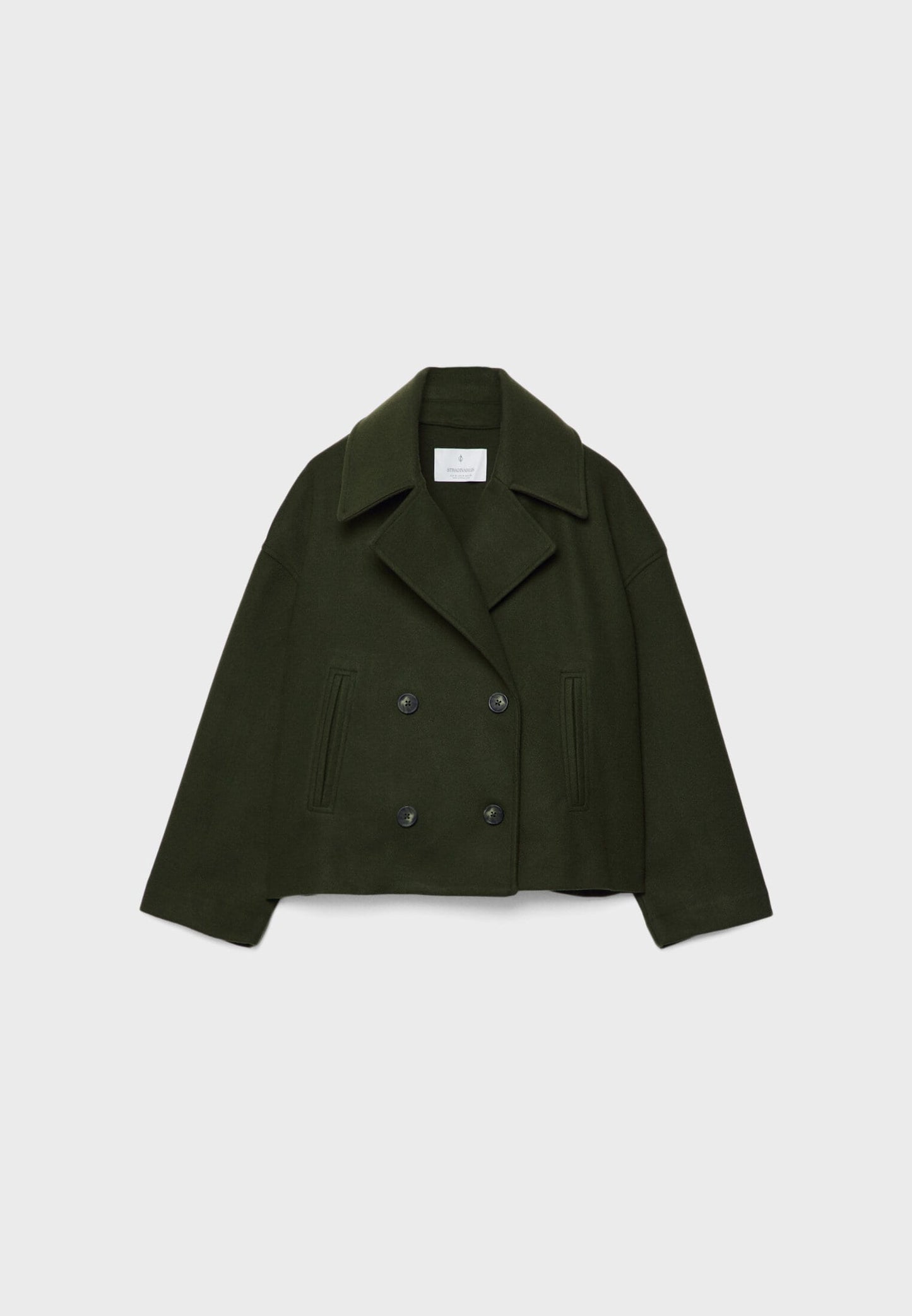 Korean Fashion - Korte Dames Jas met Dubbele Rij Knopen en Tijdloos Design