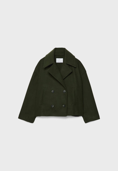 Korean Fashion - Korte Dames Jas met Dubbele Rij Knopen en Tijdloos Design