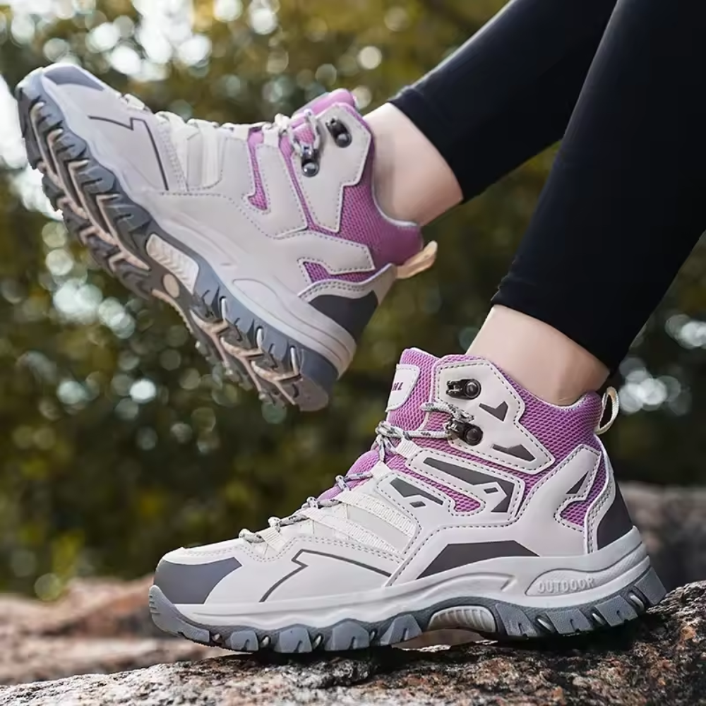 Halfhoge wandelschoenen voor dames en heren met profielzool
