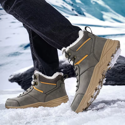 Heren winterwandelschoenen met fleecekraag, gewatteerde tong en grove zool