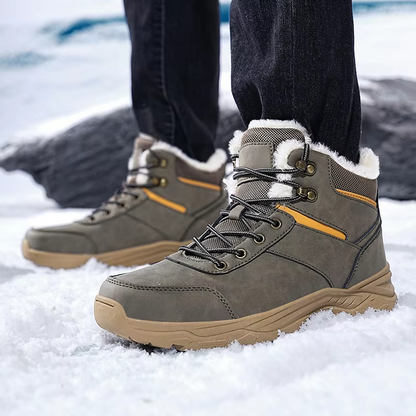 Heren winterwandelschoenen met fleecekraag, gewatteerde tong en grove zool