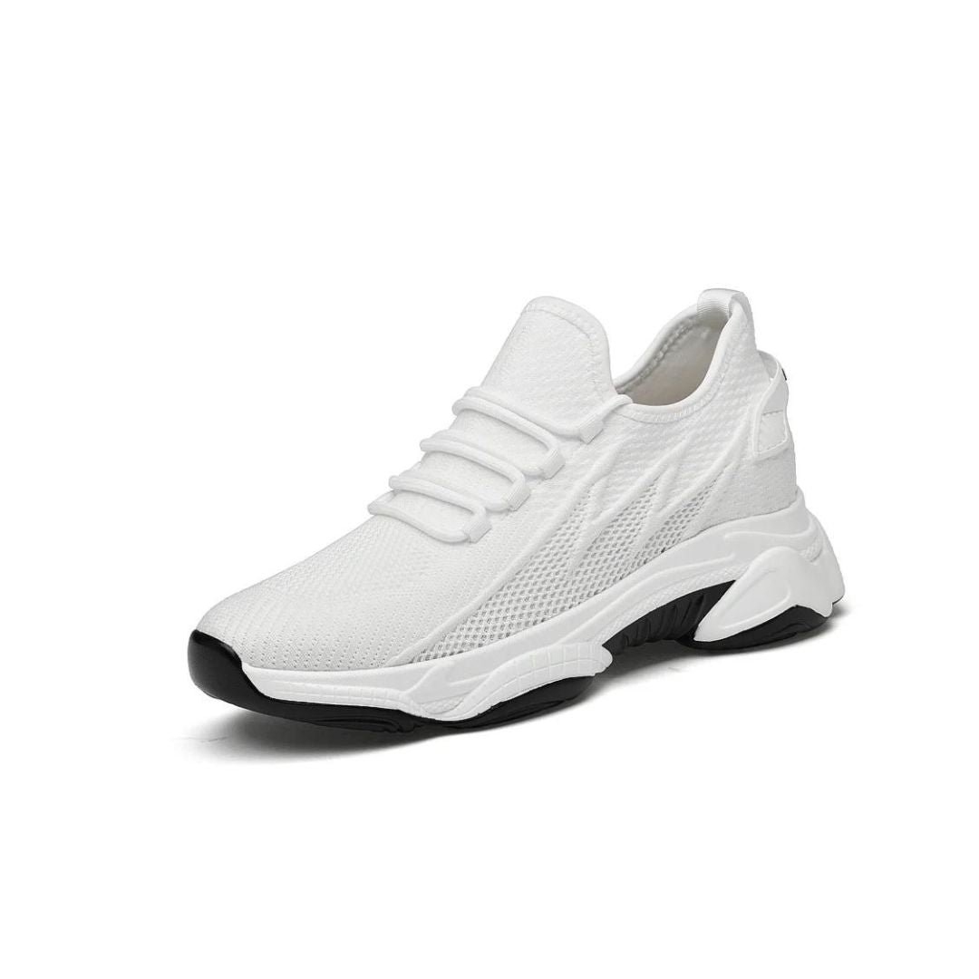 Herensneakers met verborgen verhoging en gebreid bovenwerk